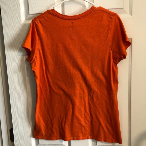 Unbranded Halloween Tee-Shirt Orange with Black Sparkly Lettering Women's Sz Lrg - Picture 2 of 8